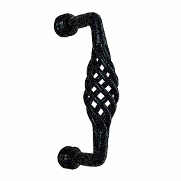Black Birdcage Pull 5.3 L Wrought Iron handles Rust Resistant